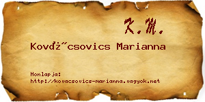 Kovácsovics Marianna névjegykártya