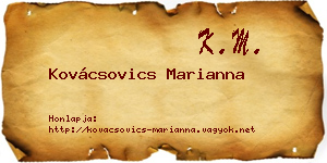 Kovácsovics Marianna névjegykártya